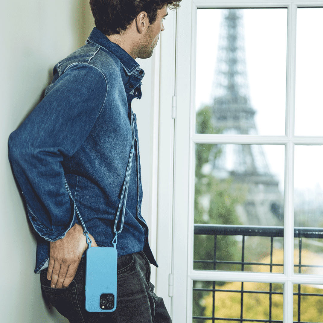 Coque iPhone MagSafe avec anneaux MILO - Bleu