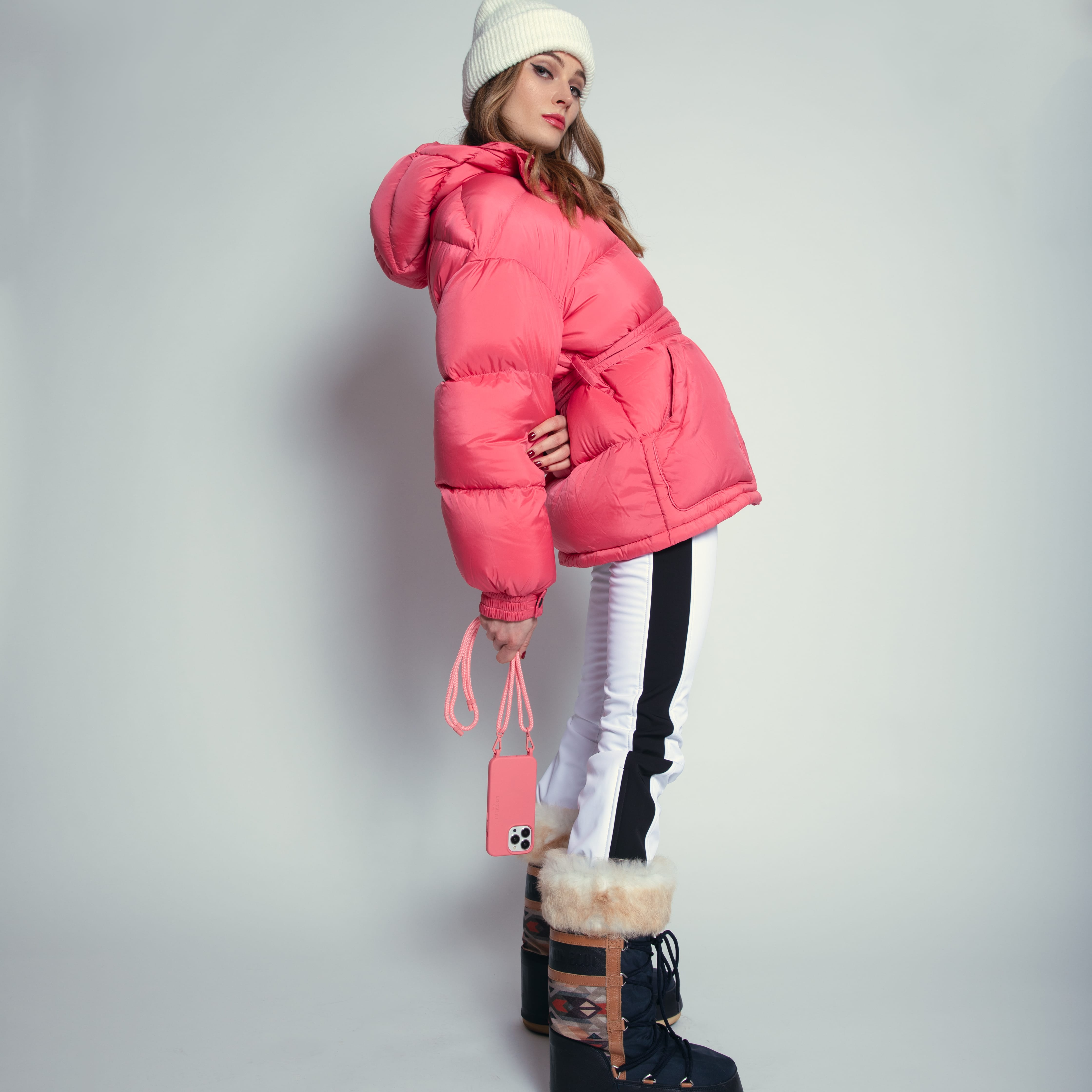 Coque iPhone MILO MagSafe Rose & cordon SAM Rose