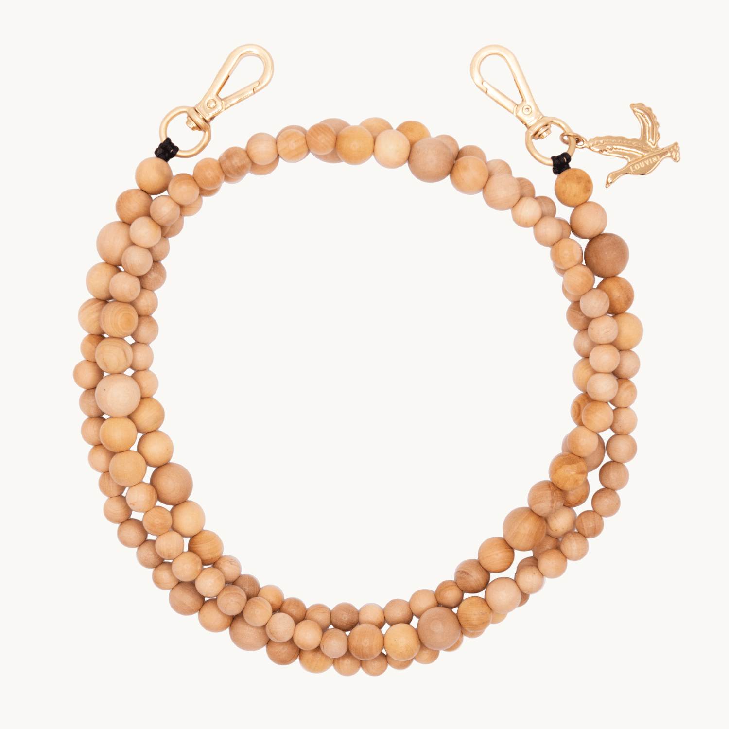 Chaîne de telephone bandouliere en perles de bois