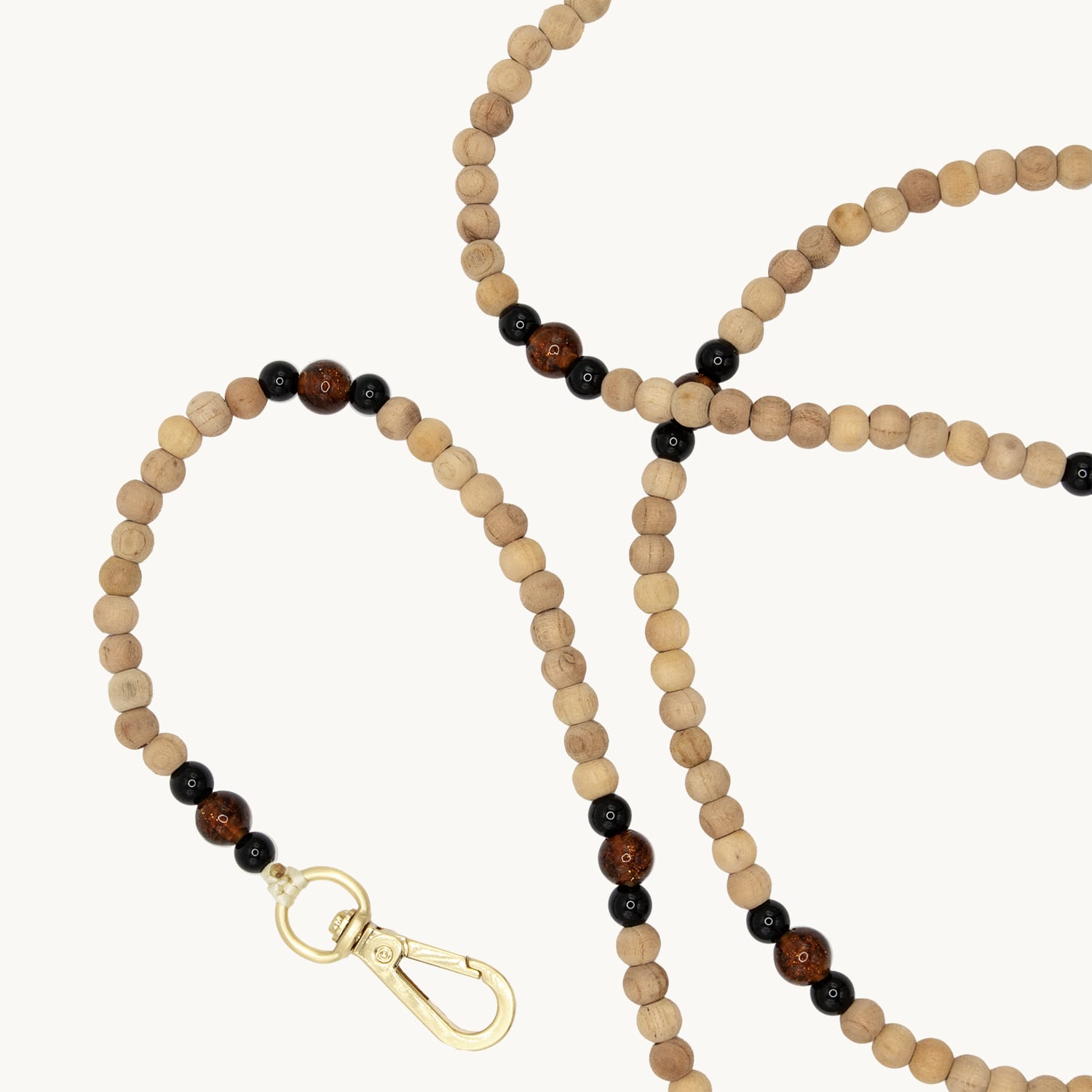 Chaîne de telephone bandouliere en perles de bois