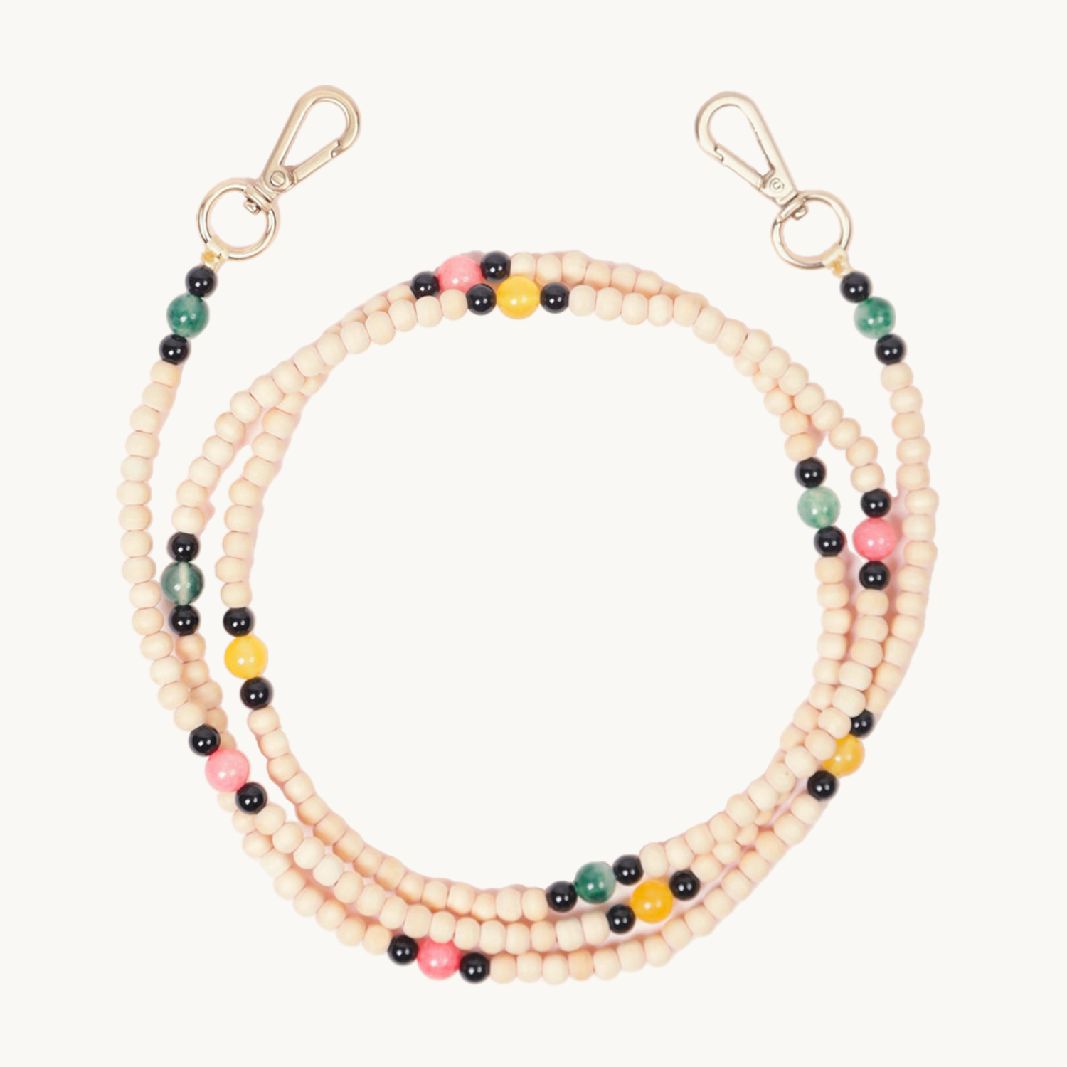 Chaîne de telephone bandouliere en perles de bois