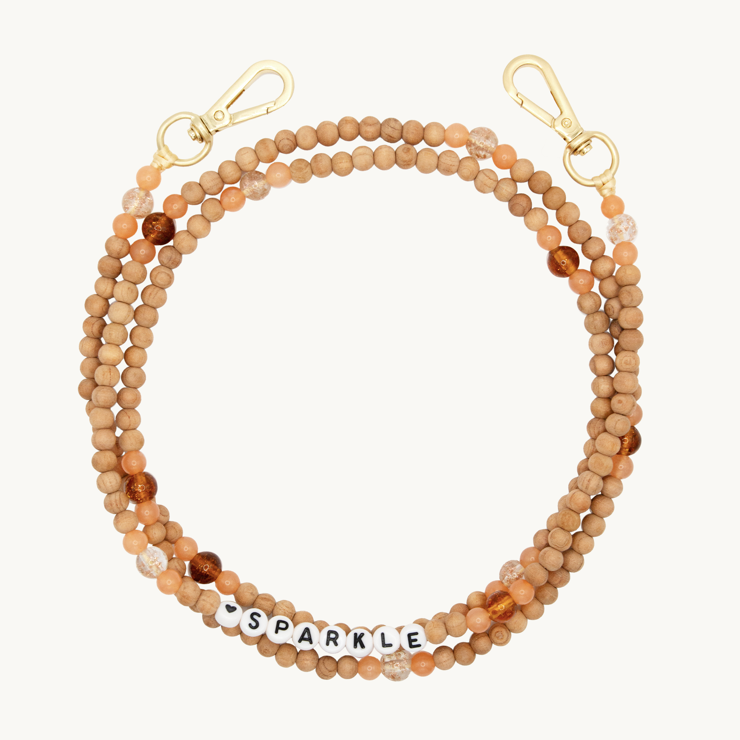 Chaîne de telephone bandouliere en perles de bois