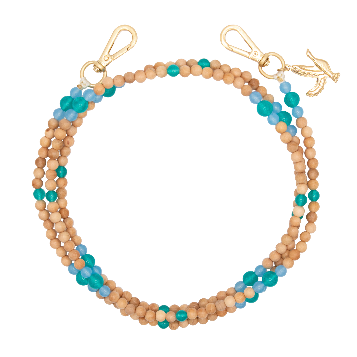 Chaîne de telephone bandouliere en perles de bois