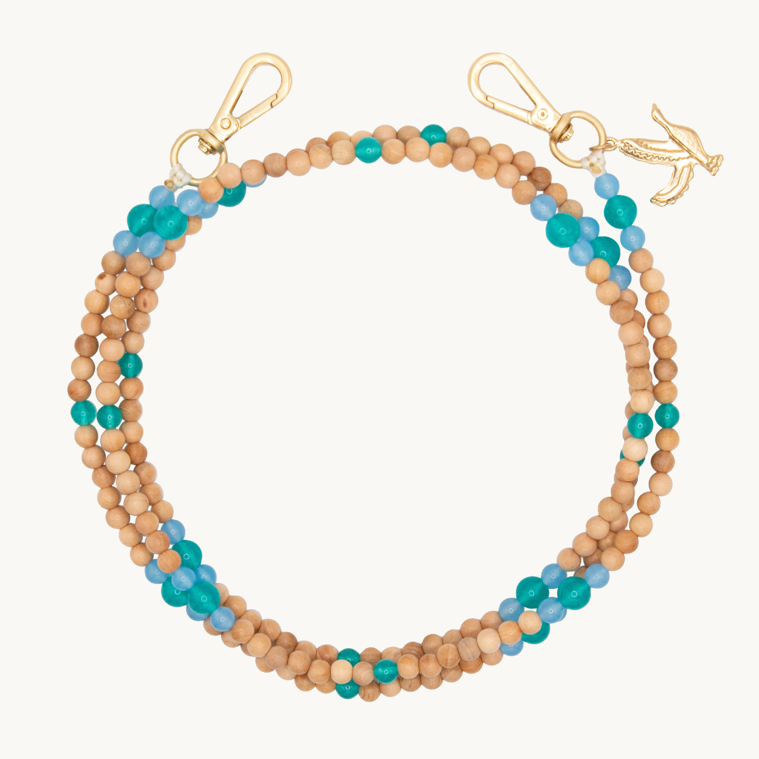 Chaîne de telephone bandouliere en perles de bois