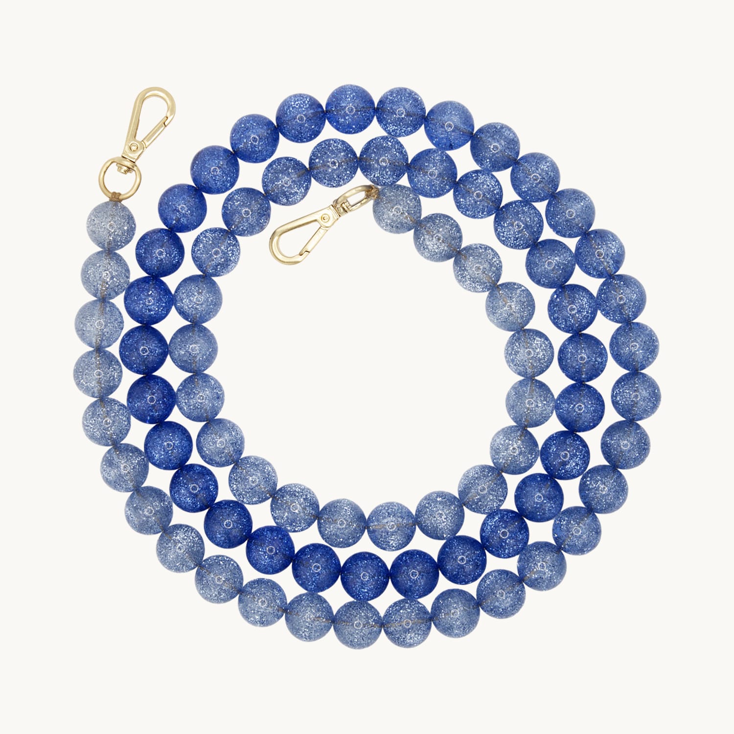 chaine bandouliere pour telephone a perles degrade transparent