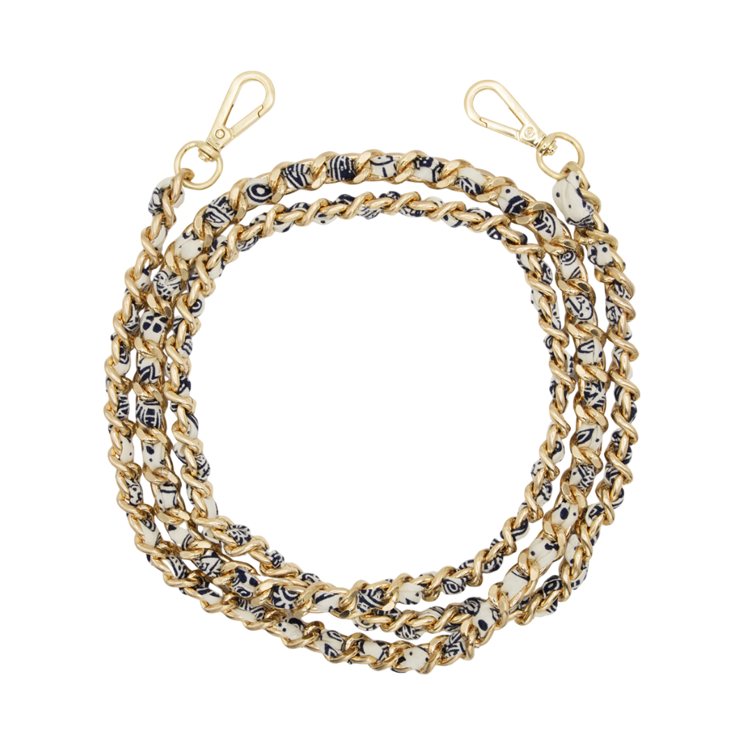 Chaîne de telephone bandouliere motif bandana creme