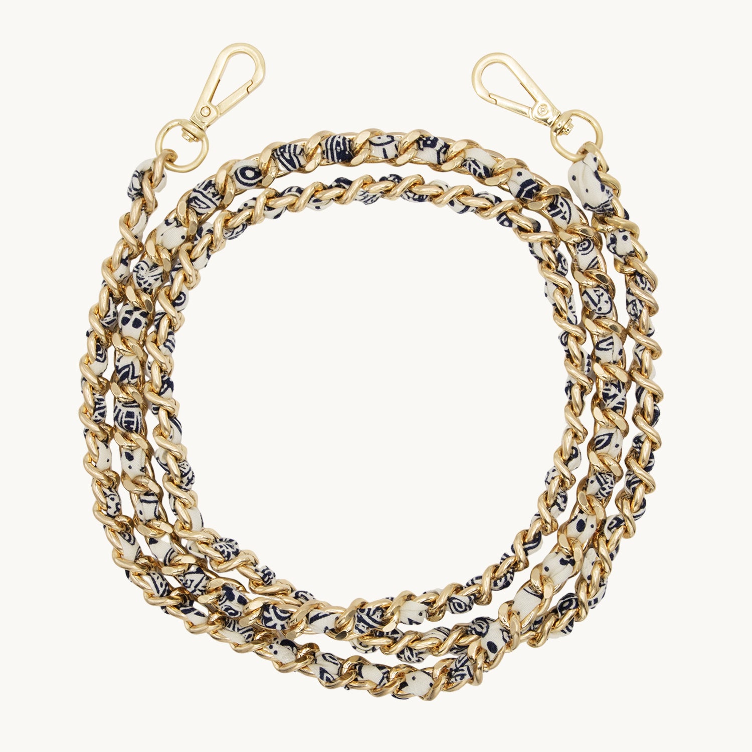 Chaîne de telephone bandouliere motif bandana creme