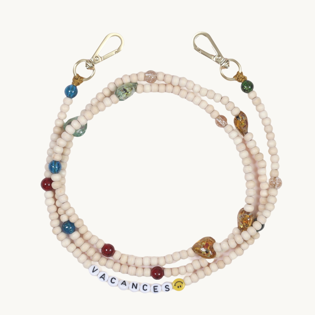 Bandoulière détachable en perles de bois