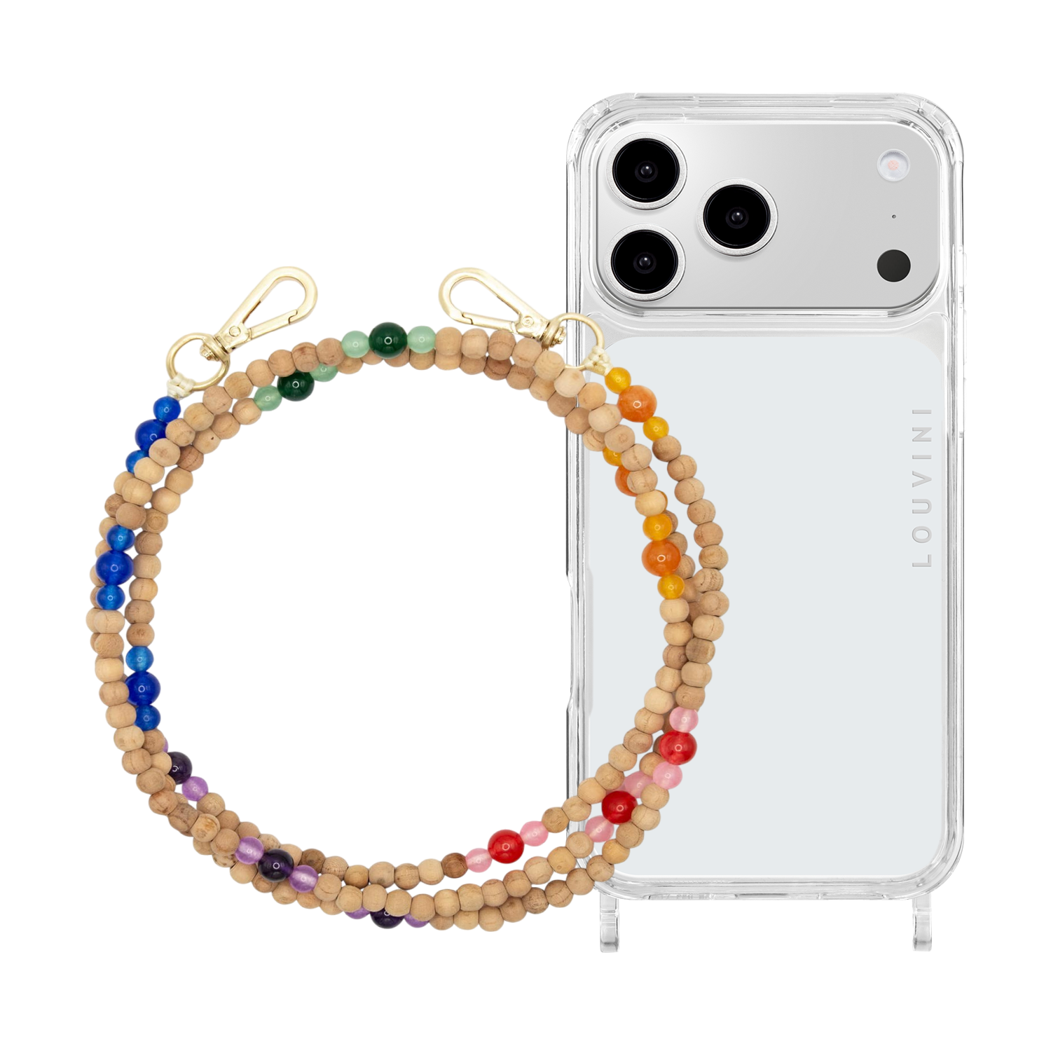 Coque iPhone CHARLIE & bandoulière ARIELLE Multicolore