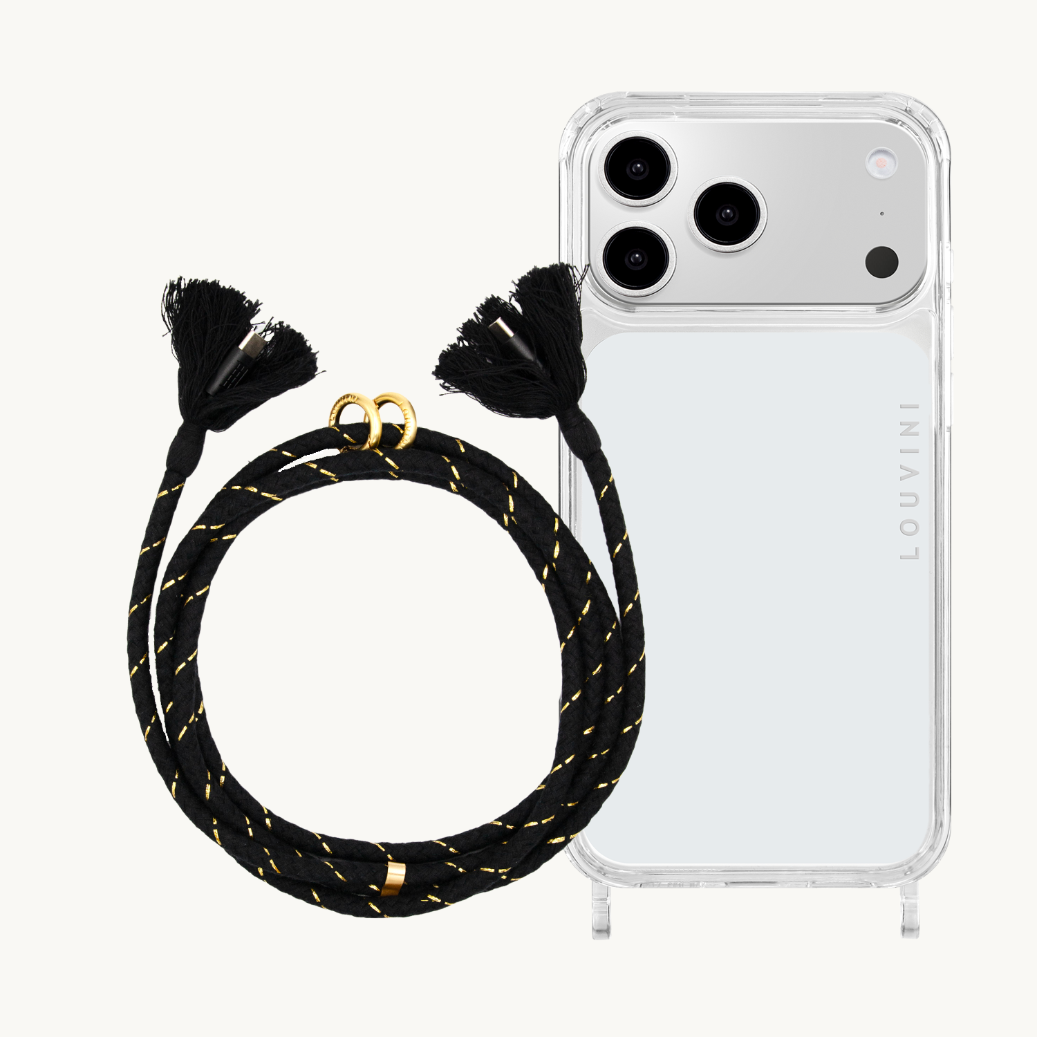 Coque iPhone CHARLIE & cordon KAIA USB-C Noir