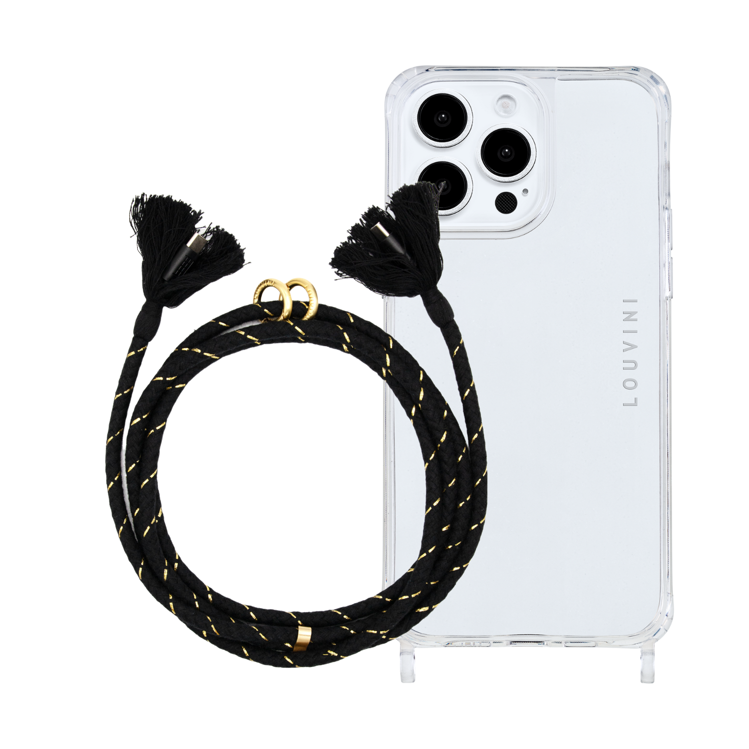 Coque iPhone CHARLIE & cordon KAIA USB-C Noir