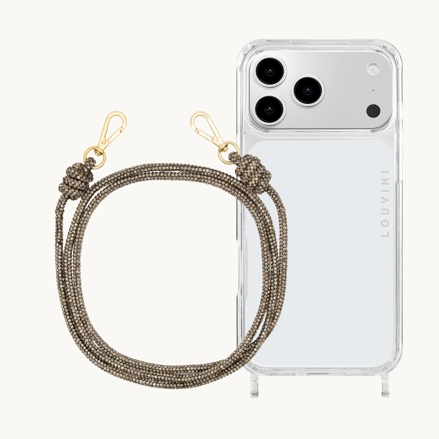 Coque iPhone CHARLIE & cordon KIM Anthracite