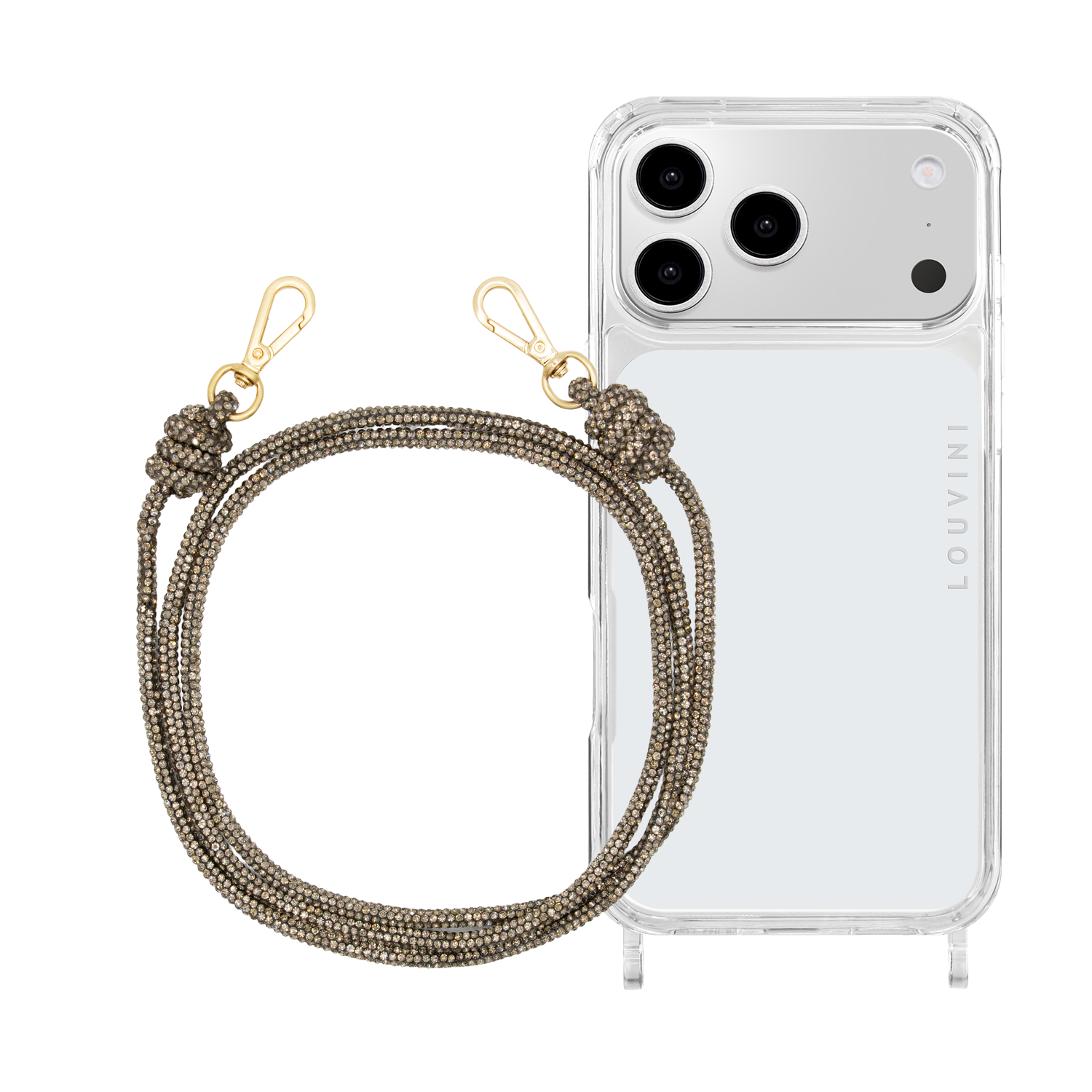 Coque iPhone CHARLIE & cordon KIM Anthracite