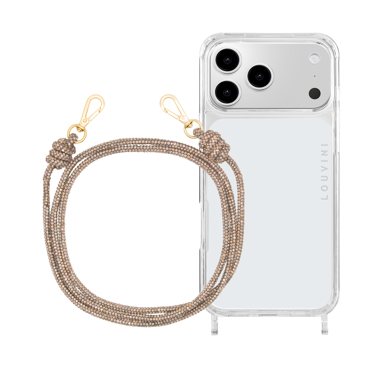 Coque iPhone CHARLIE & cordon KIM Doré