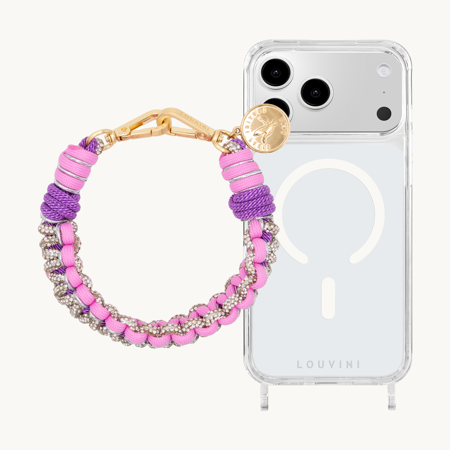 Coque iPhone MagSafe CHARLIE & Bracelet PETIT CLEO Rose