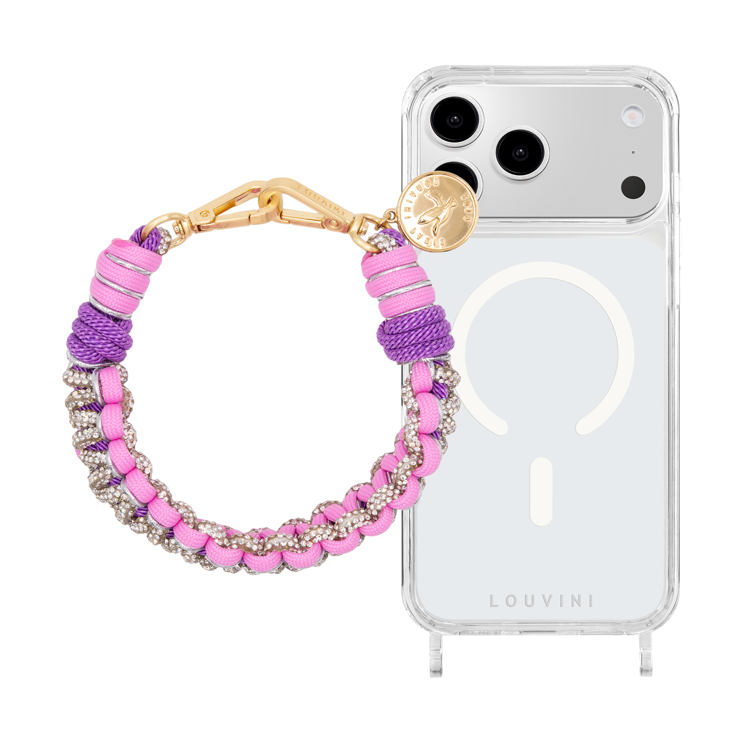 Coque iPhone MagSafe CHARLIE & Bracelet PETIT CLEO Rose