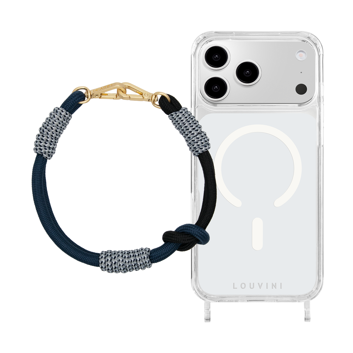 Coque iPhone MagSafe CHARLIE & Bracelet PETIT TESSA Noir Marine