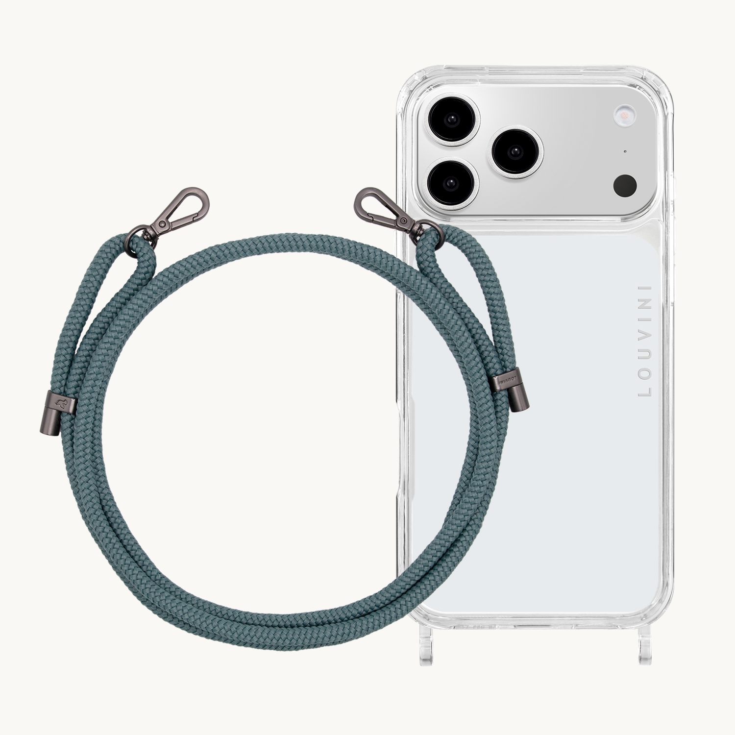 Coque iPhone CHARLIE & cordon NOAH Bleu-Turquoise
