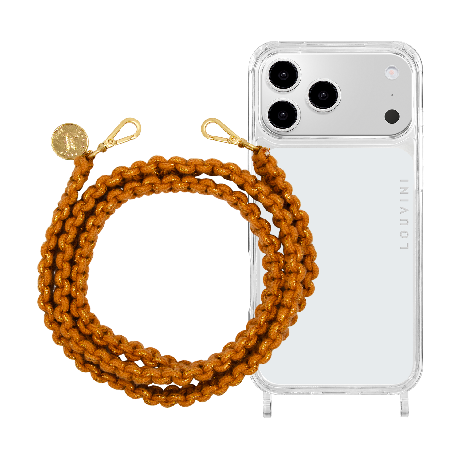 Coque iPhone CHARLIE & cordon PALMA Caramel