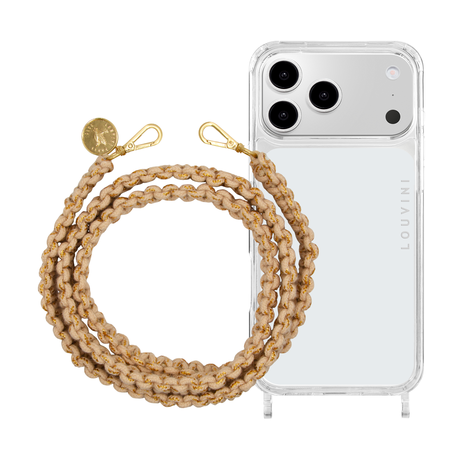 Coque iPhone CHARLIE & cordon PALMA Écru