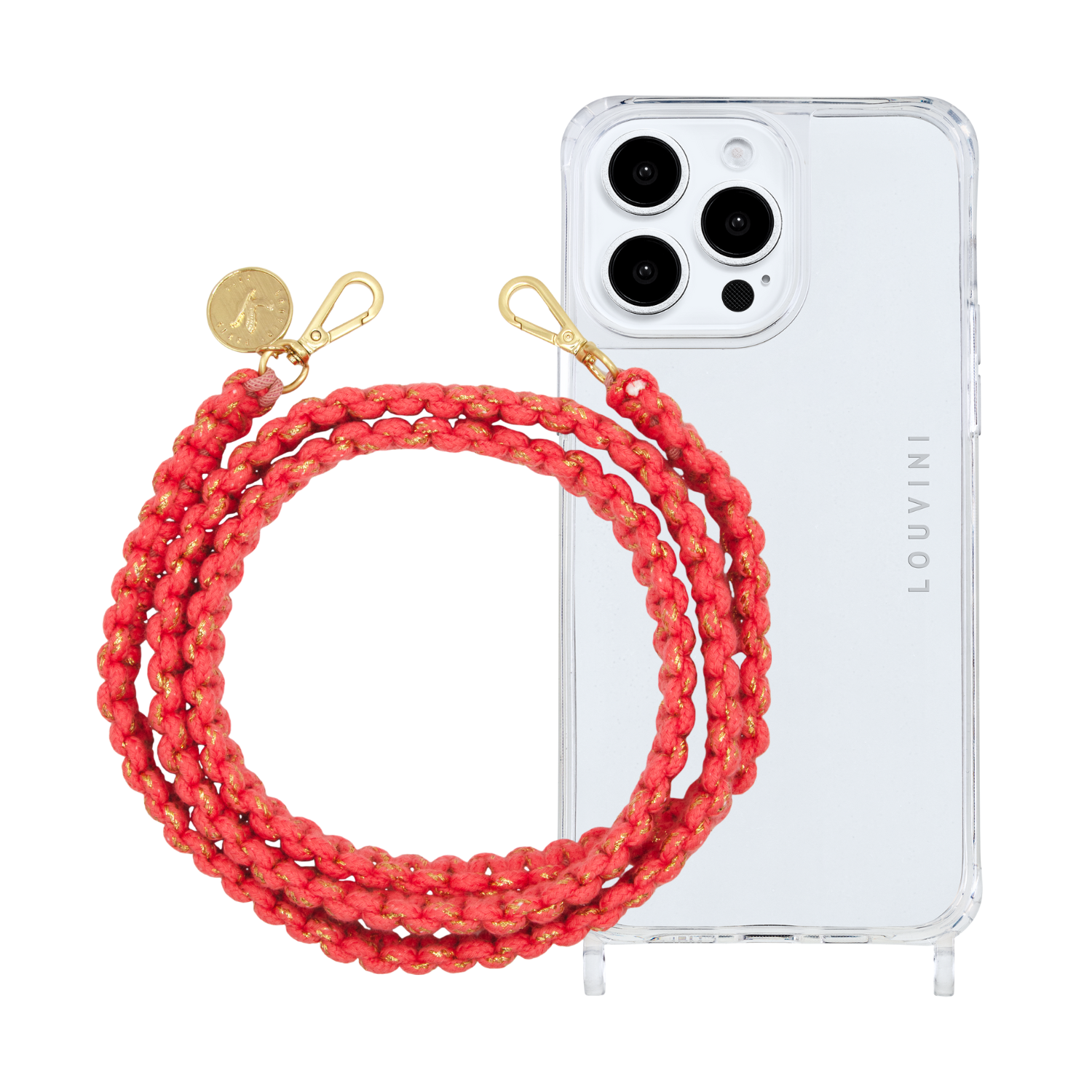 ensemble coque iPhone cordon de téléphone en coton macramé