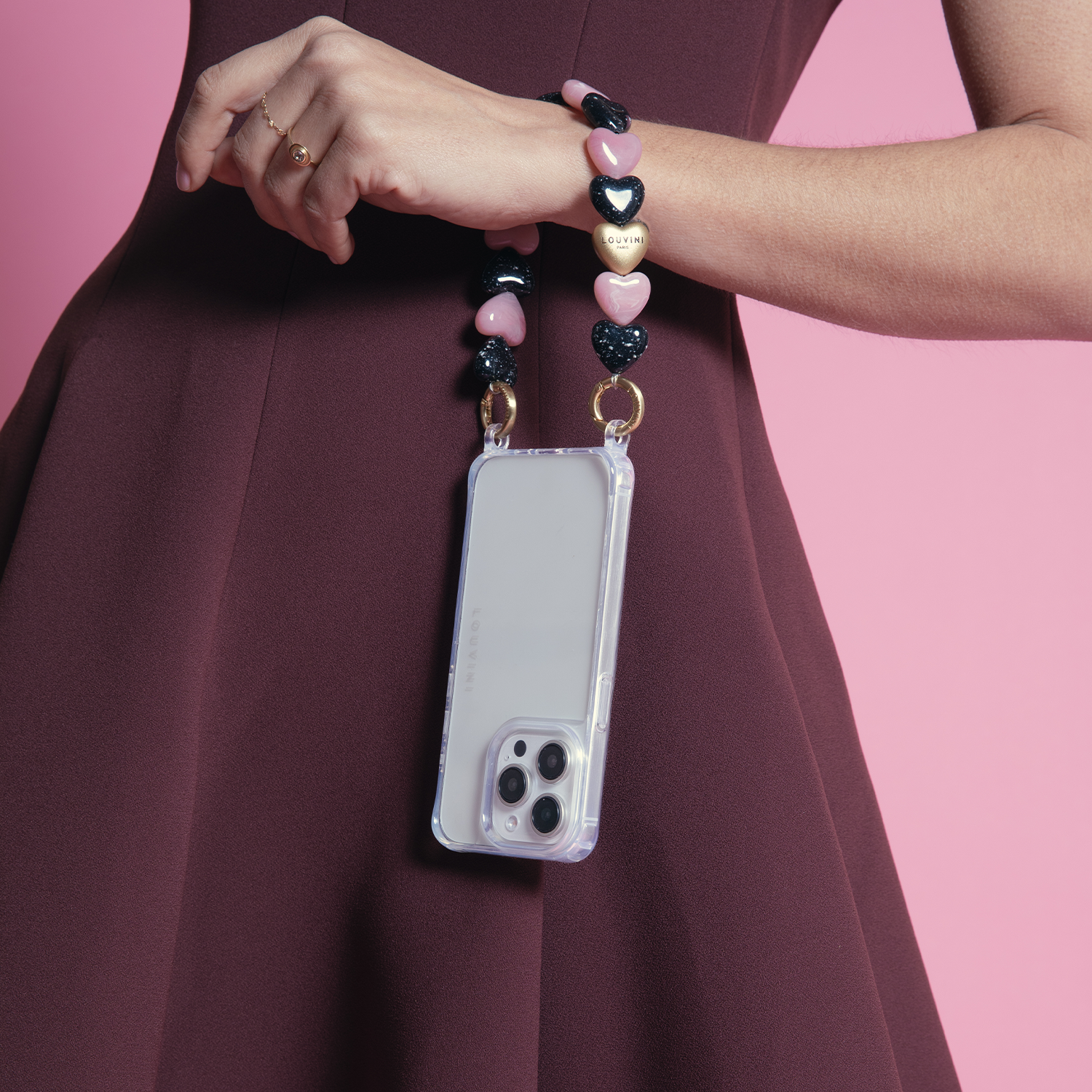 Coque iPhone avec anneaux CHARLIE - Transparente