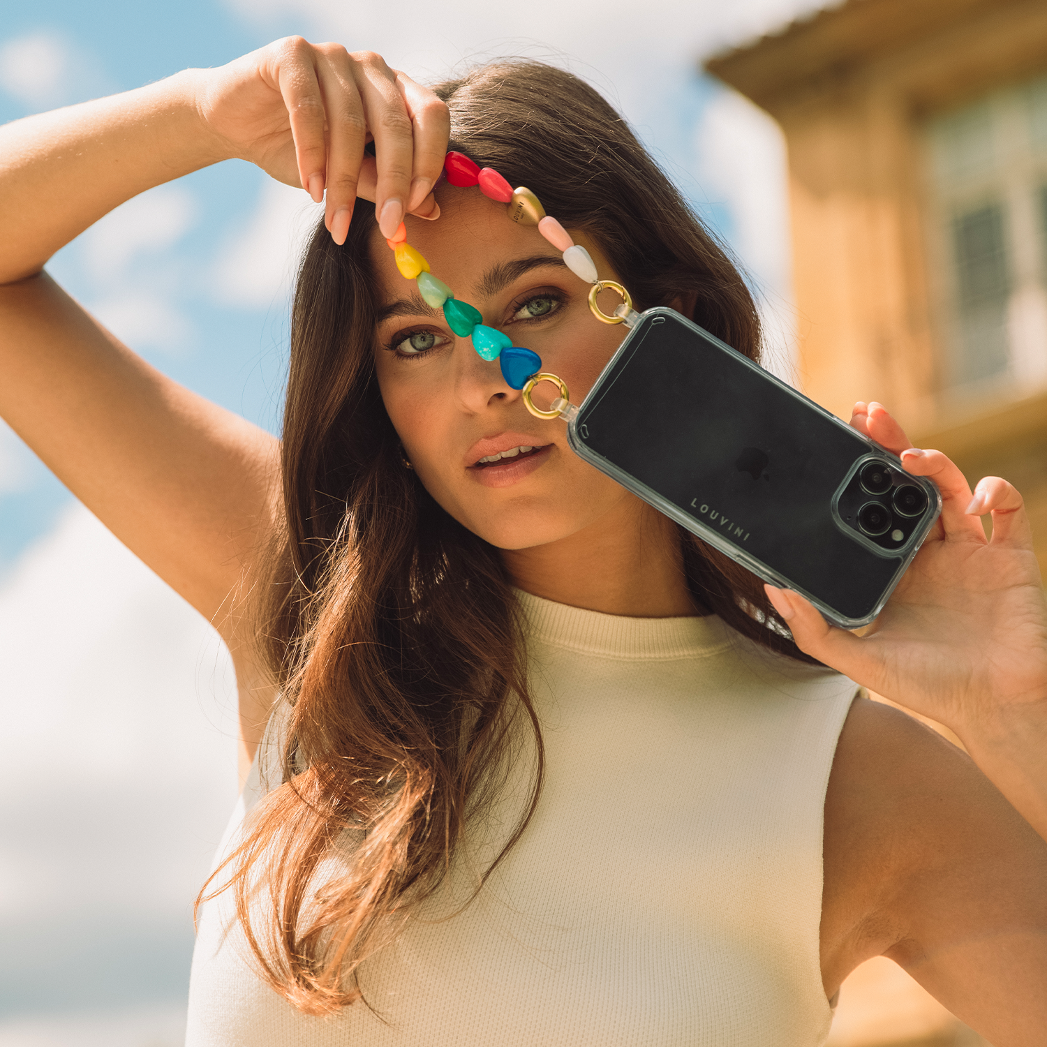 Coque iPhone avec anneaux CHARLIE - Transparente