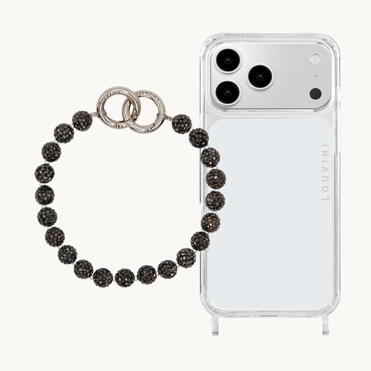 Coque iPhone CHARLIE & Bracelet PETIT DAISY Argenté Anthracite