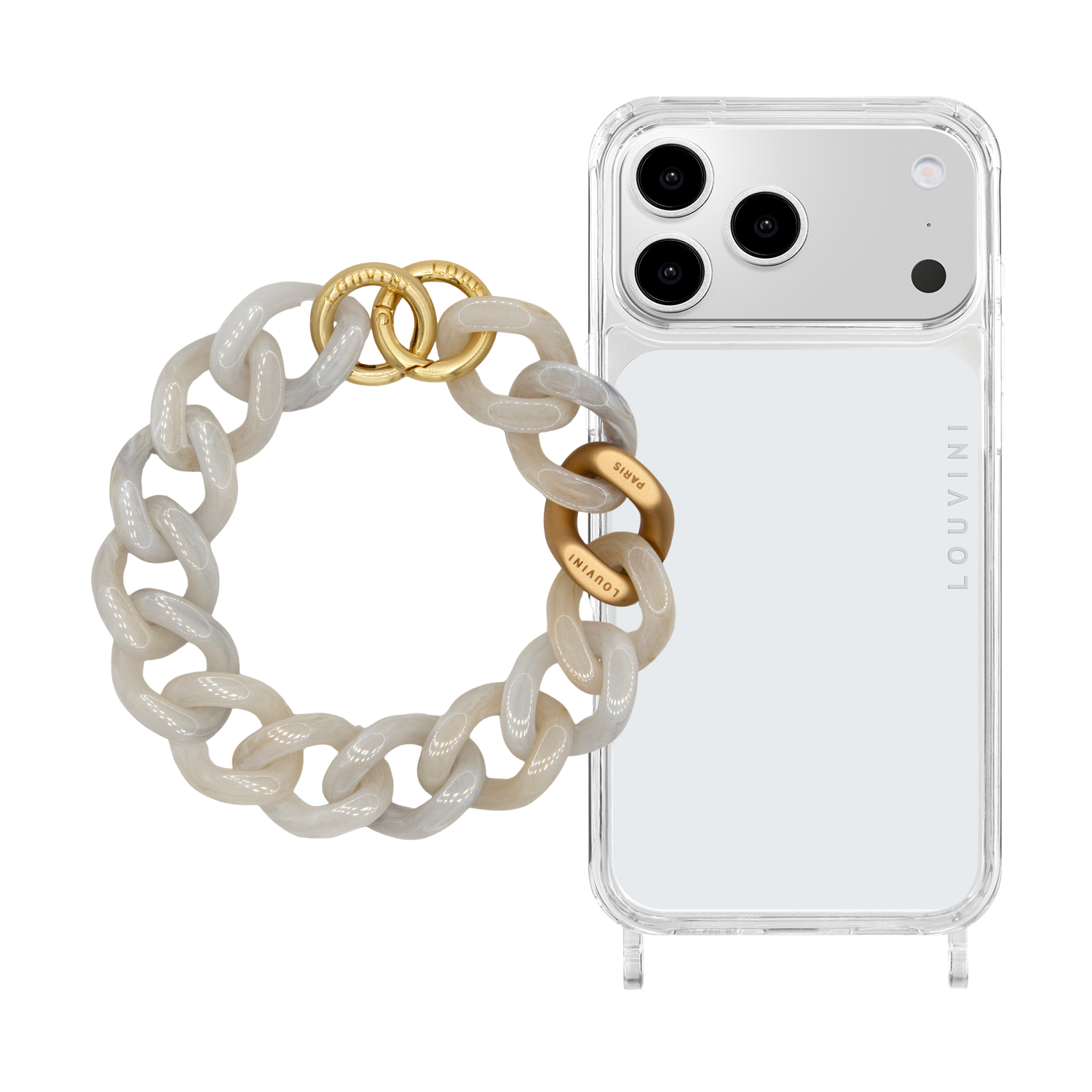 Coque iPhone CHARLIE & bracelet PETIT ZOE Blanc Marbré