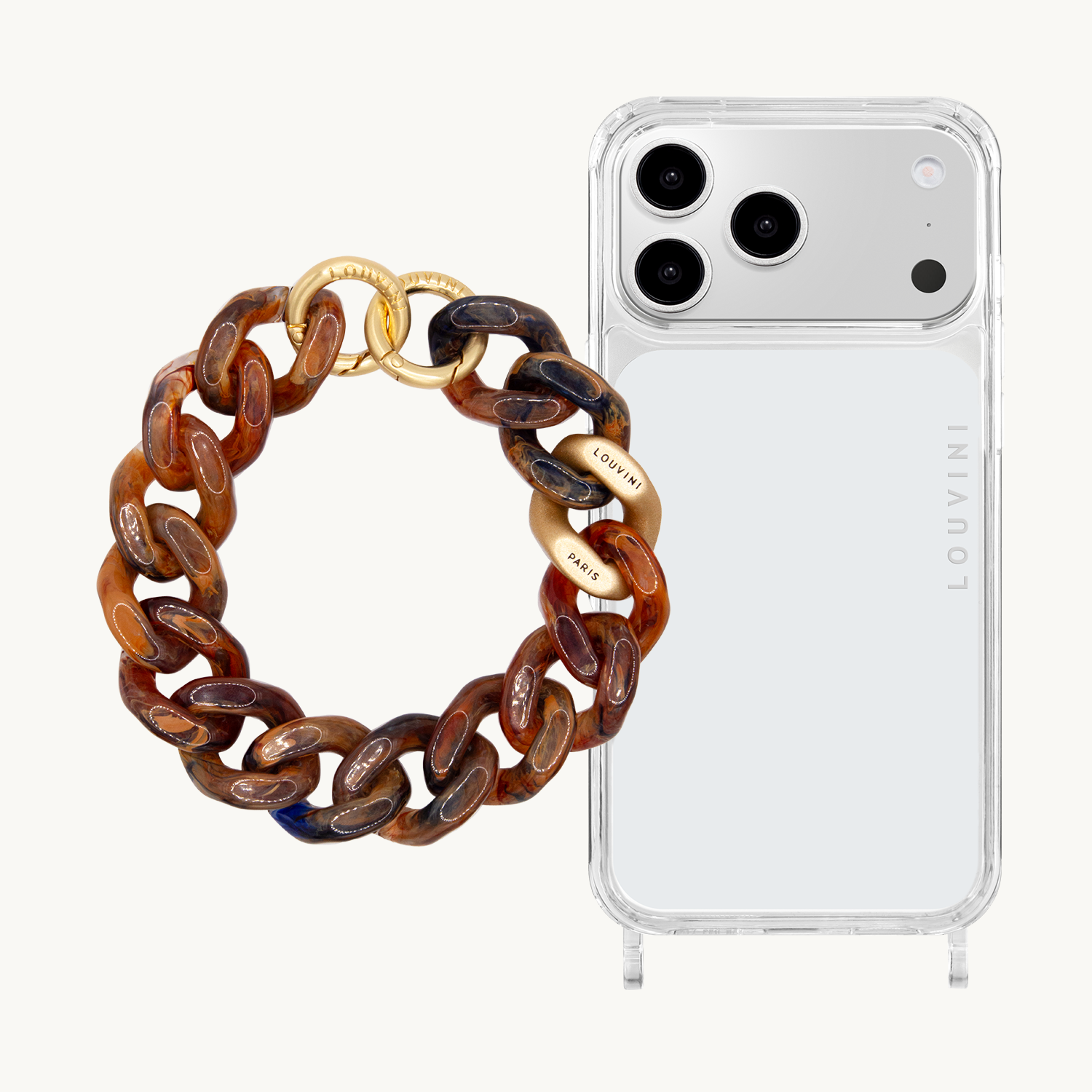 Coque iPhone CHARLIE & bracelet PETIT ZOE Brun