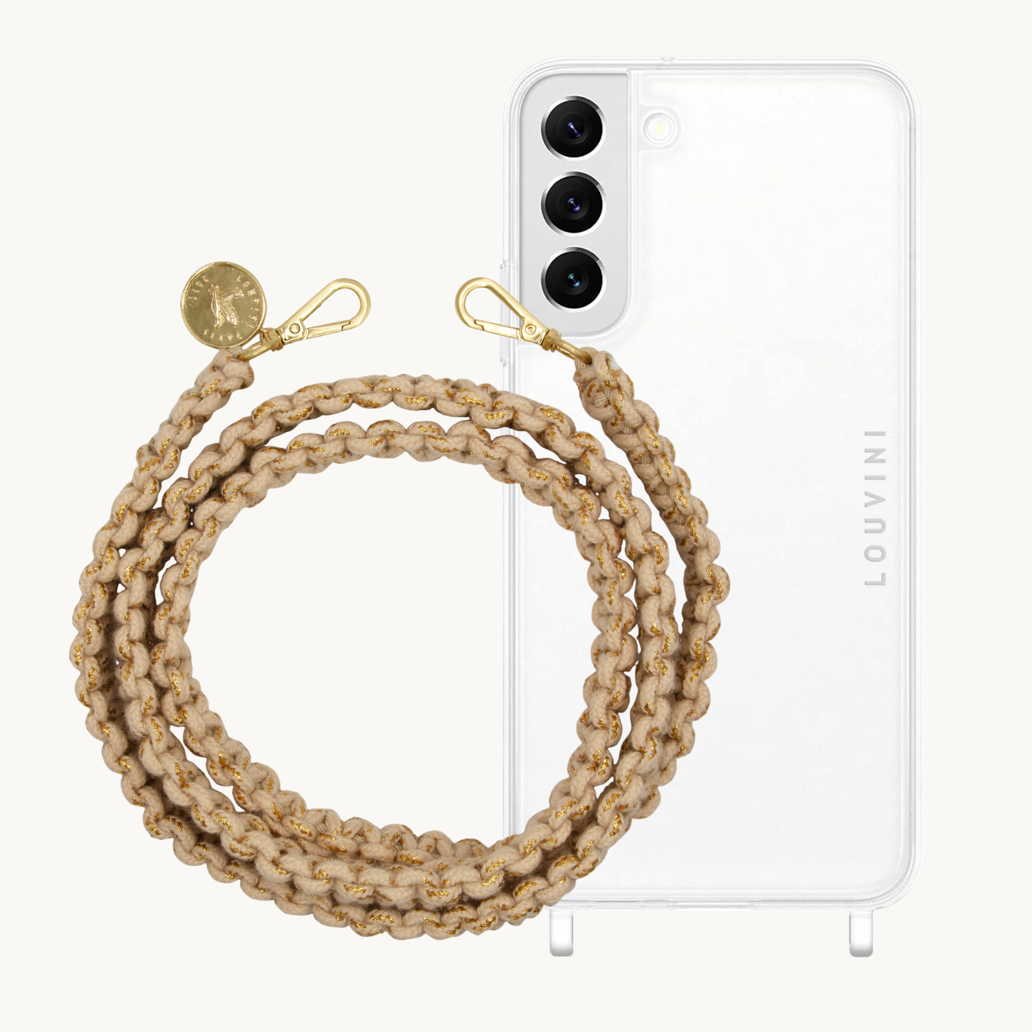 ensemble coque pour téléphone transparente et cordon ecu