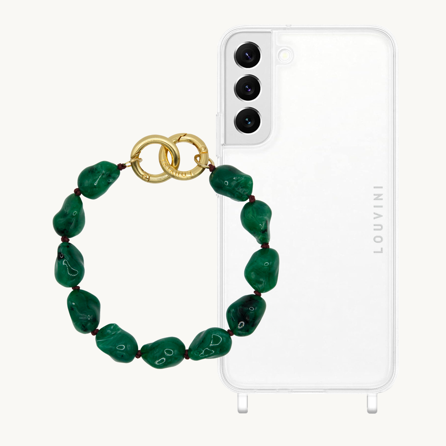 ensemble coque samsung et bracelet de téléphone avec perles couleur sphinx
