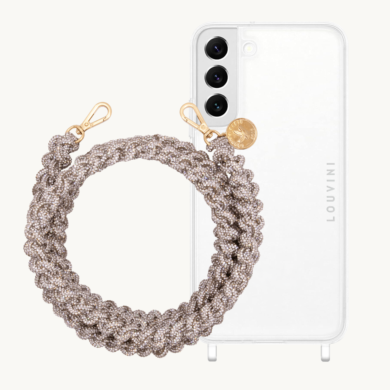 ensemble coque samsung et chaîne de téléphone à strass