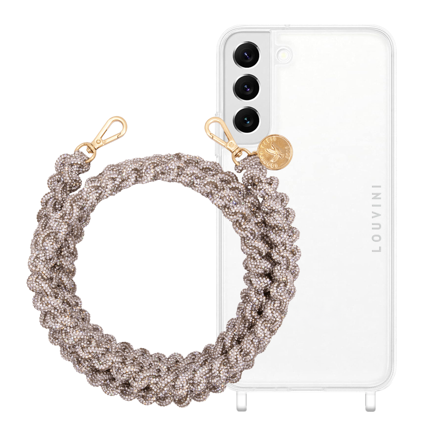 ensemble coque samsung et chaîne de téléphone à strass