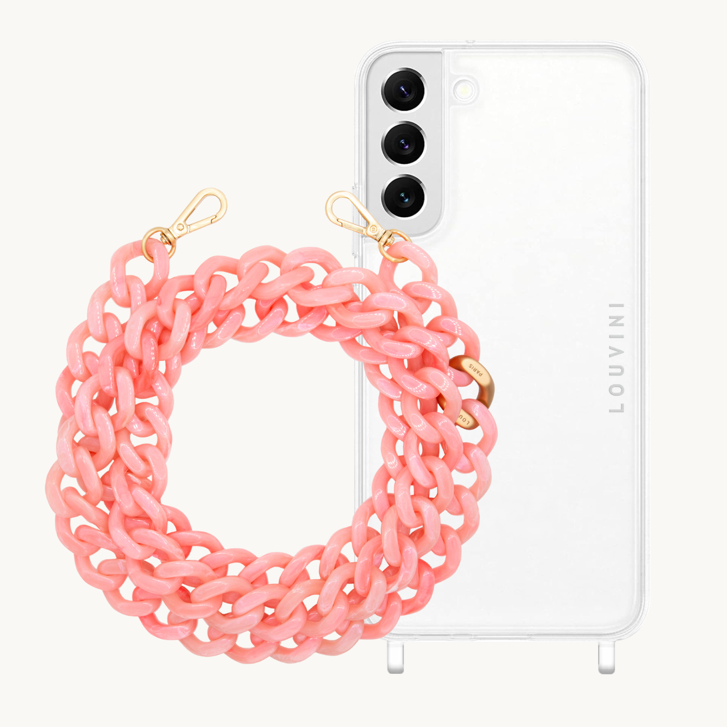ensemble coque samsung et chaîne de téléphone en résine