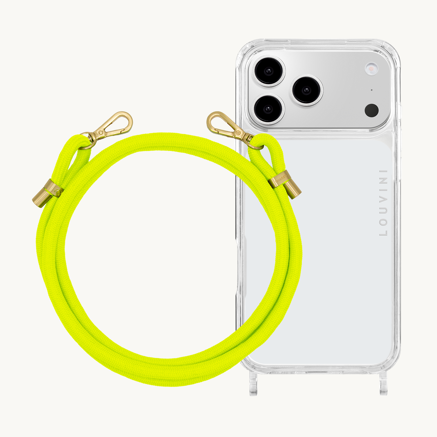 Coque iPhone CHARLIE & Cordon TESSA POP - Jaune Fluo