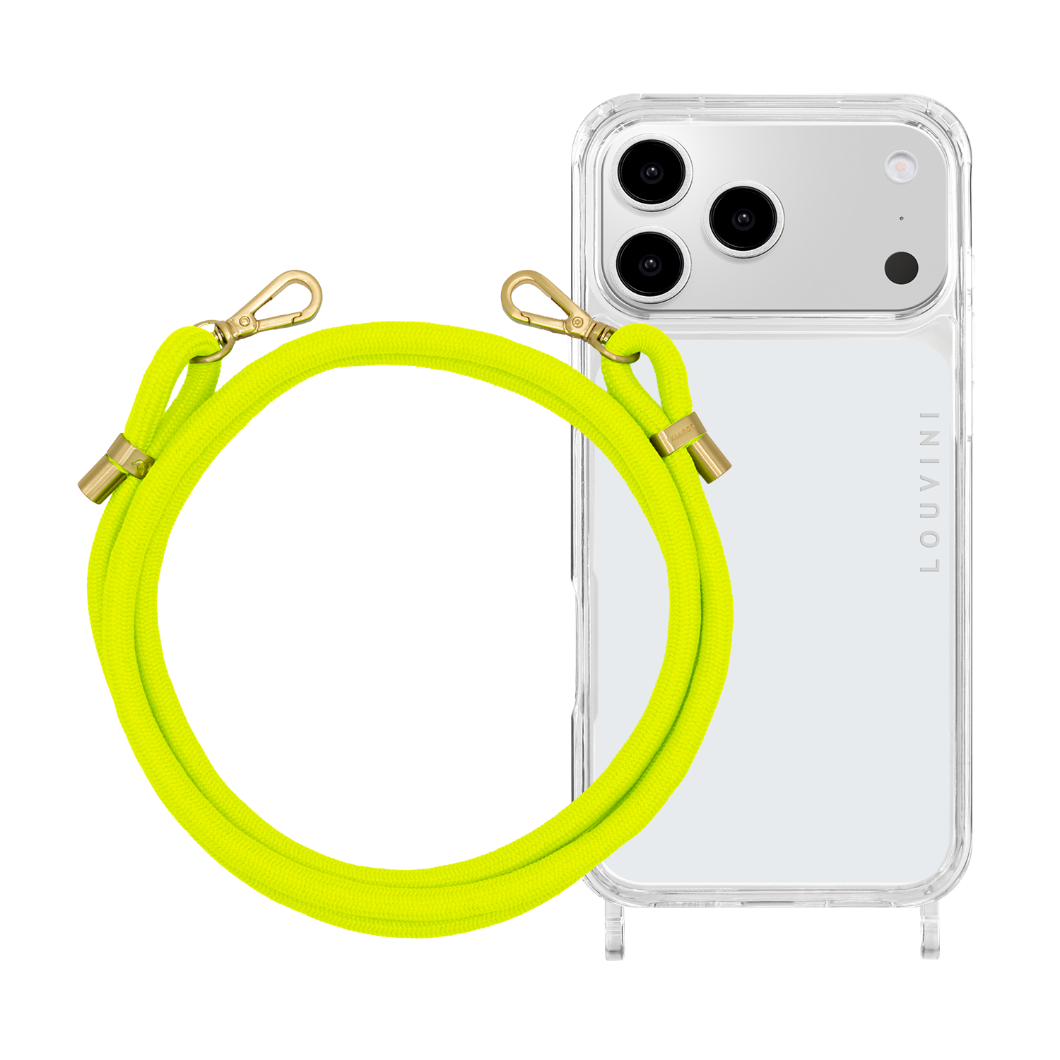 Coque iPhone CHARLIE & Cordon TESSA POP - Jaune Fluo