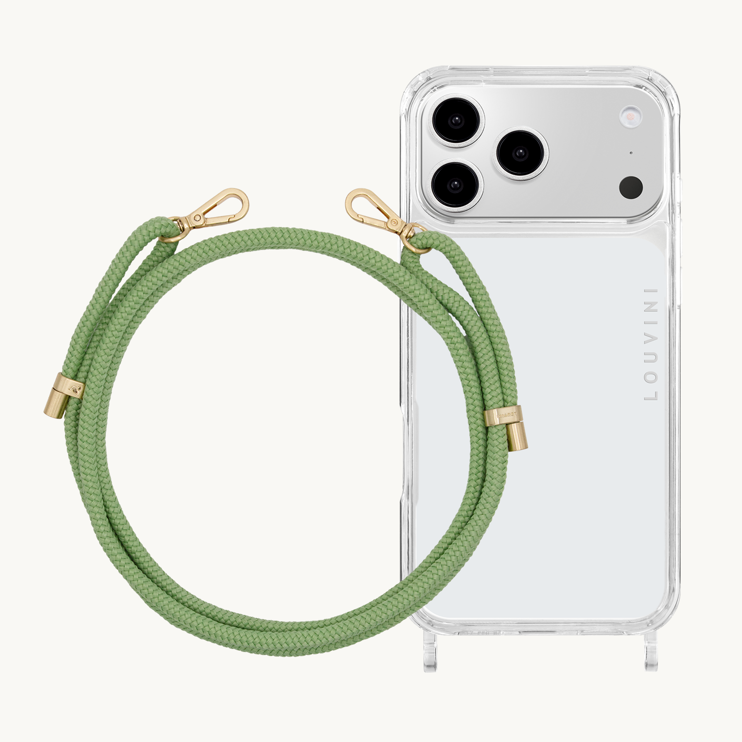Coque iPhone CHARLIE & cordon TESSA Vert-Clair