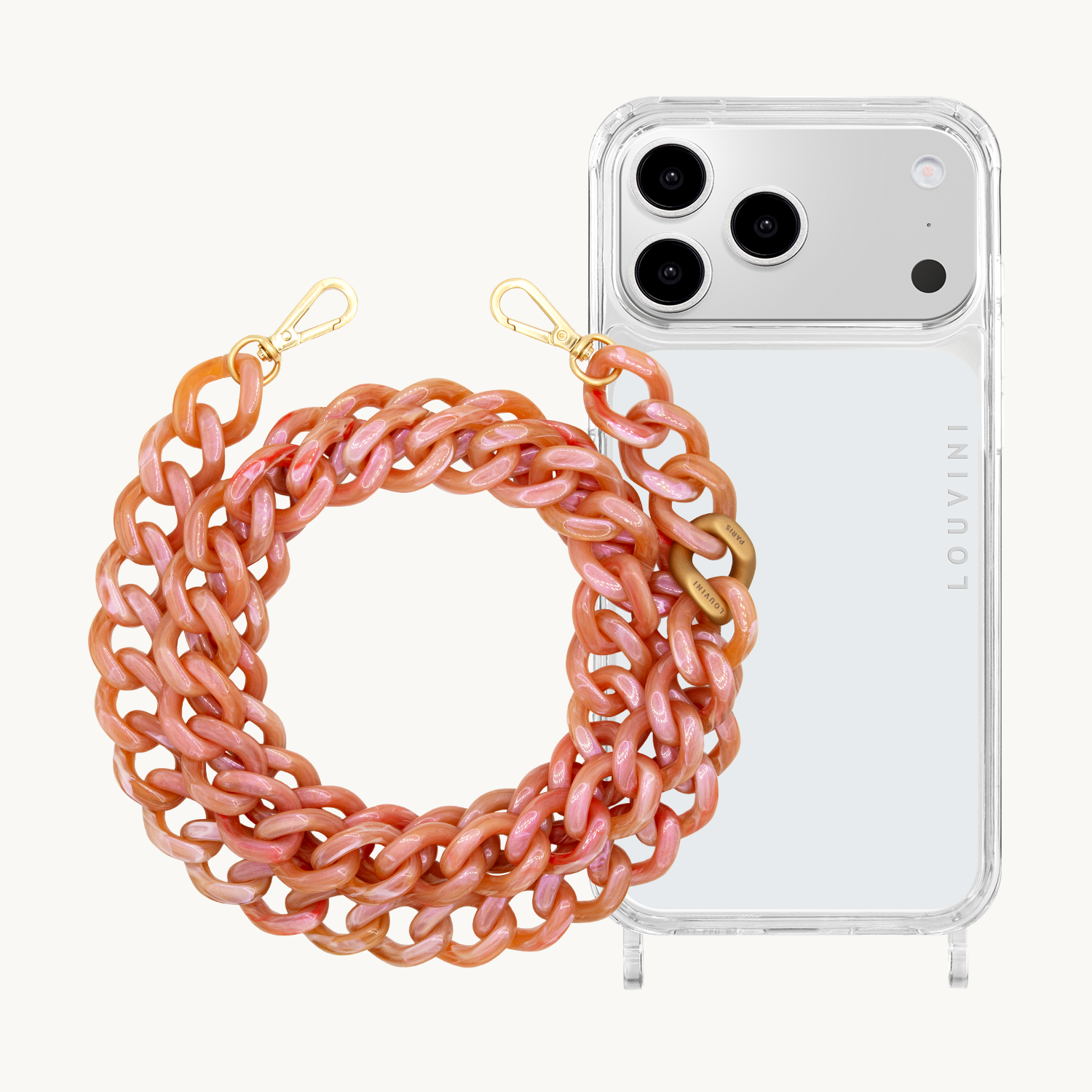 Coque iPhone CHARLIE & chaîne ZOE Bubble Gum