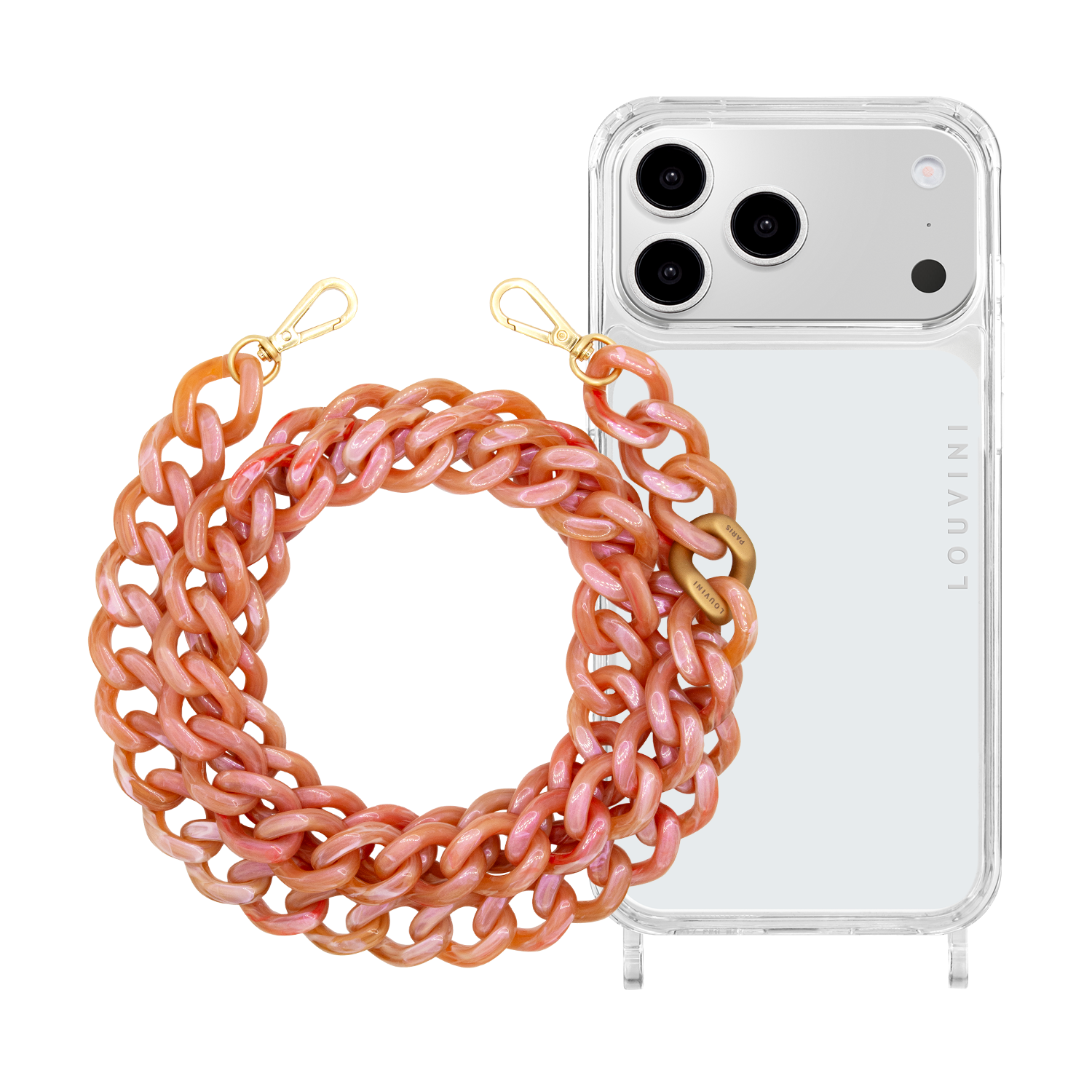 Coque iPhone CHARLIE & chaîne ZOE Bubble Gum