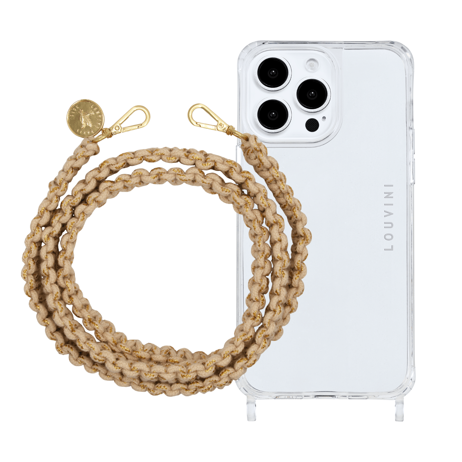 Coque iPhone CHARLIE & cordon PALMA Écru