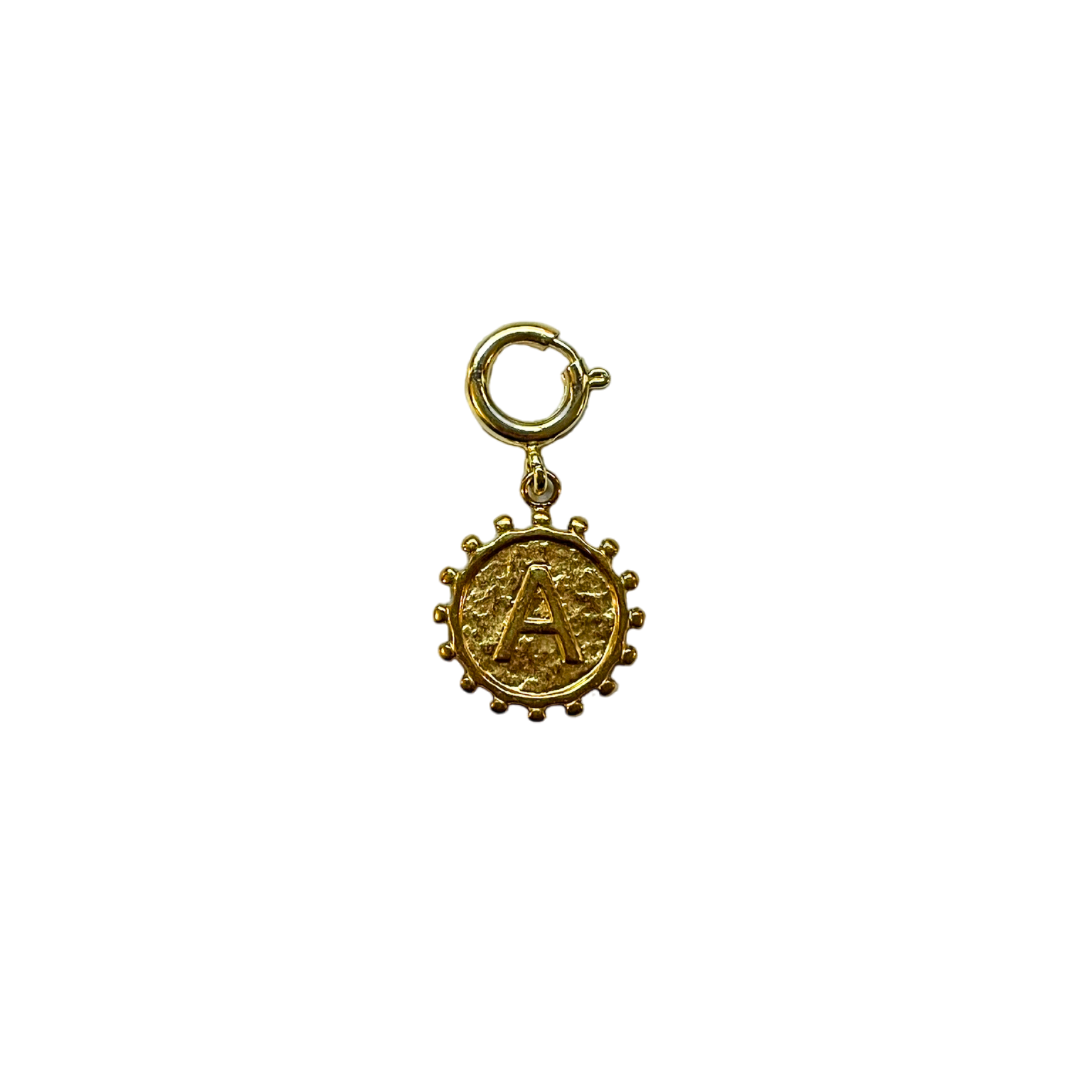Charm soleil lettre dorée – Pendentif initiale élégant pour téléphone ou bijou