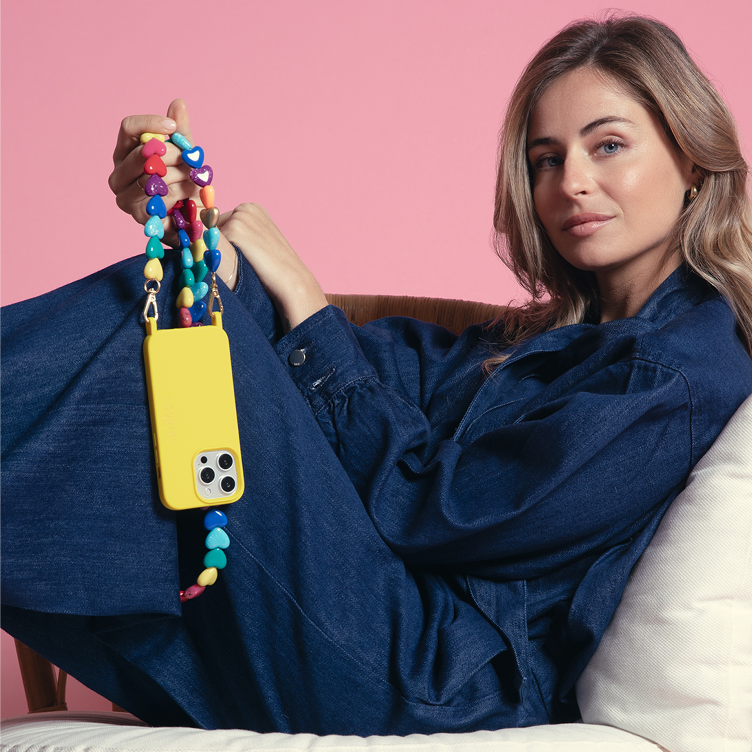 Coque iPhone avec anneaux MILO - Jaune