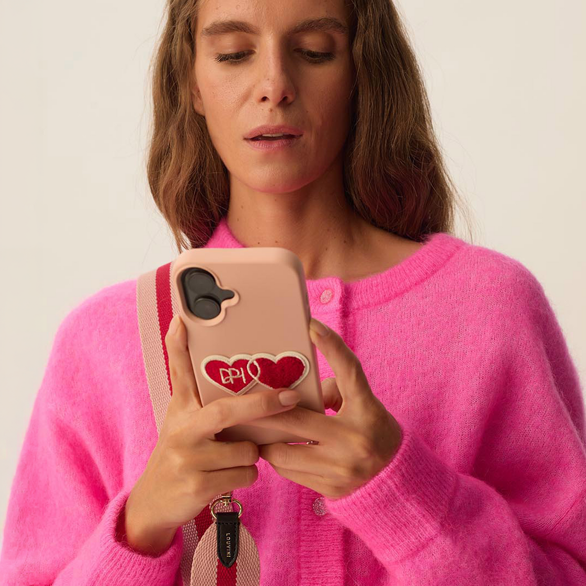 Coque iPhone MagSafe avec anneaux MILO x Des Petits Hauts - Rose