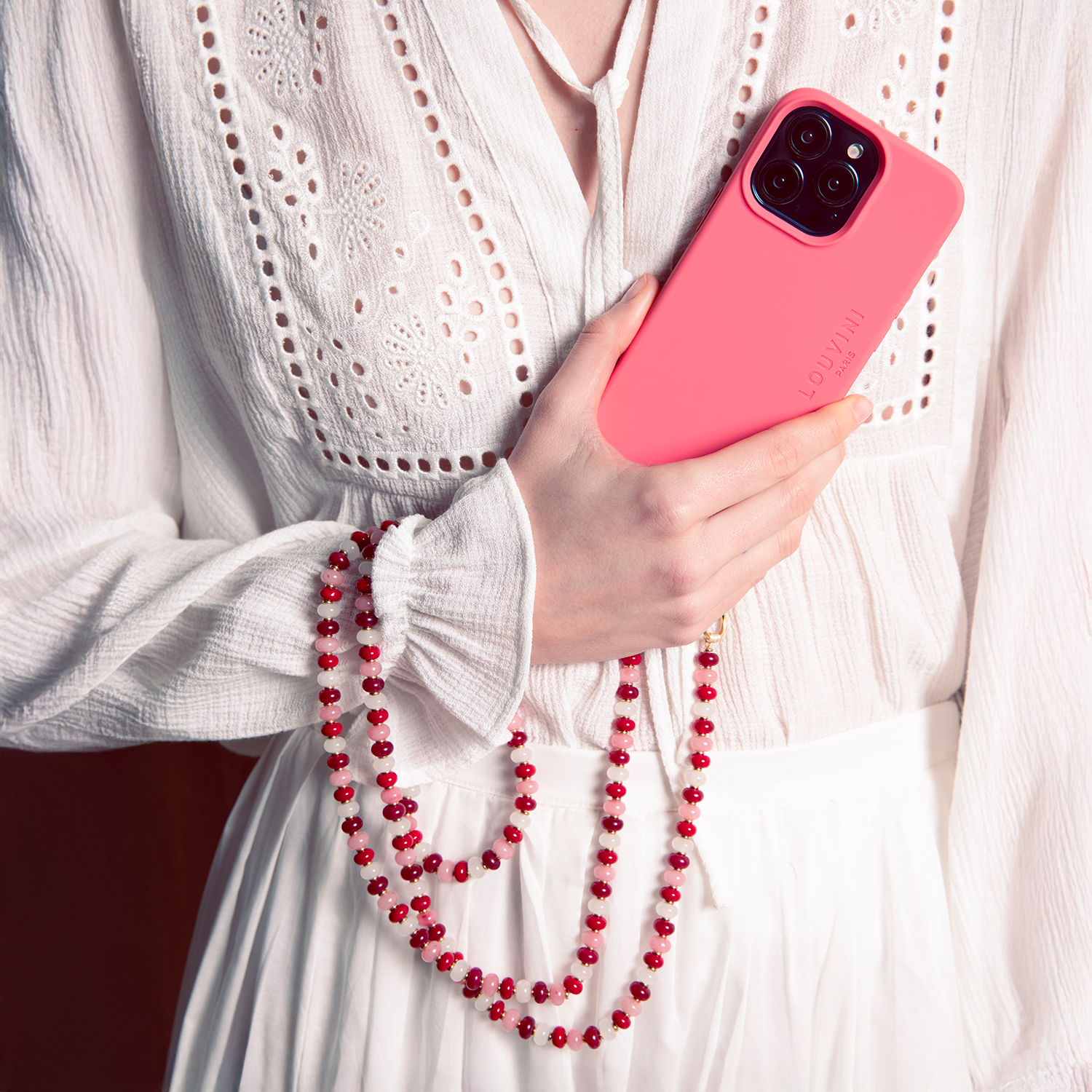 Coque iPhone MagSafe avec anneaux MILO - Rose