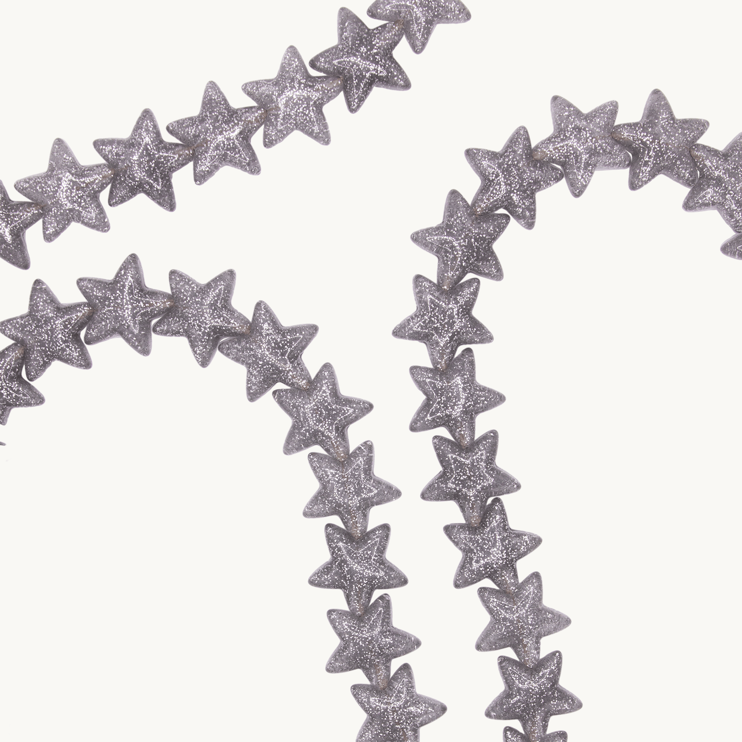 Chaîne de telephone etoile paillette argente