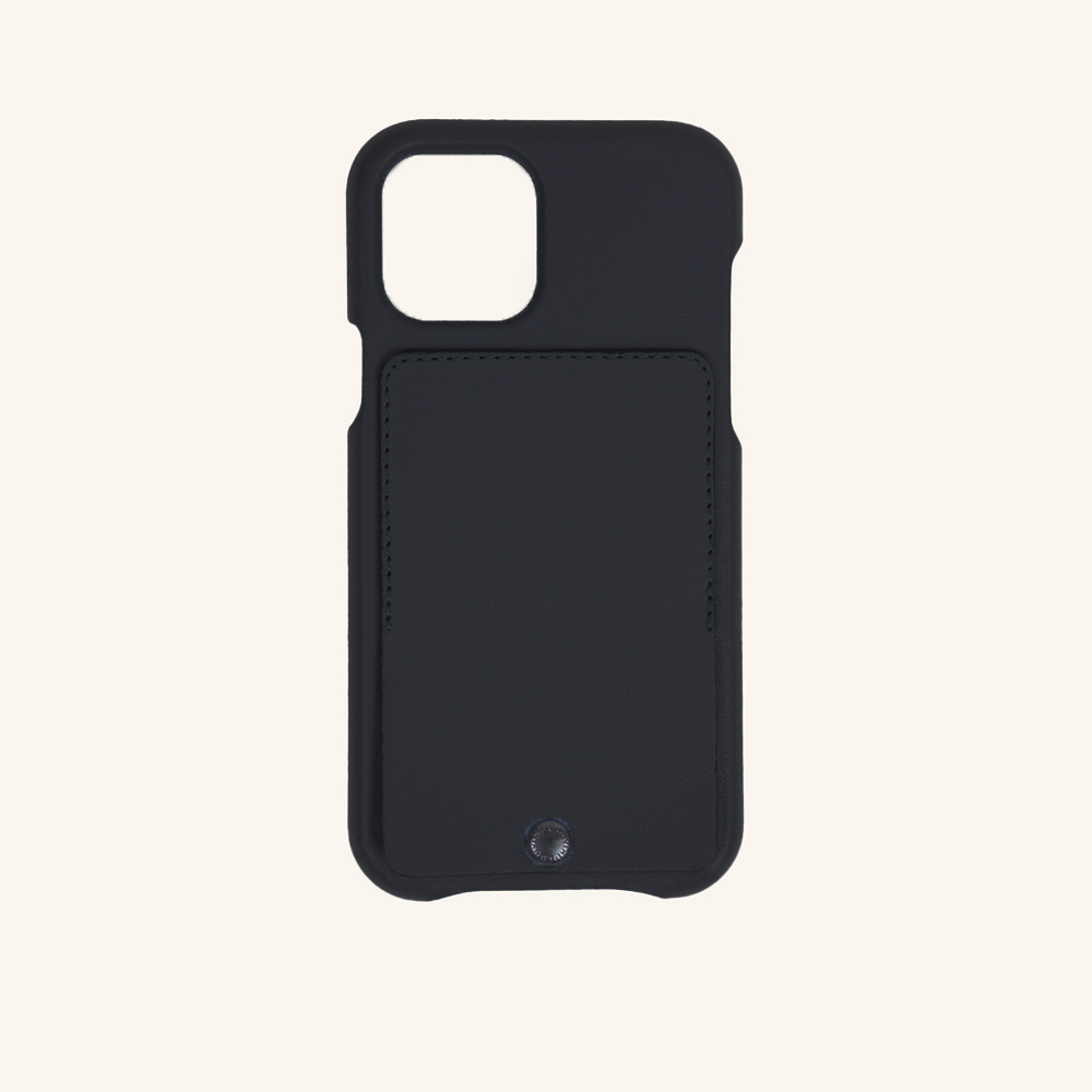 Coque iPhone Cuir noir pochette