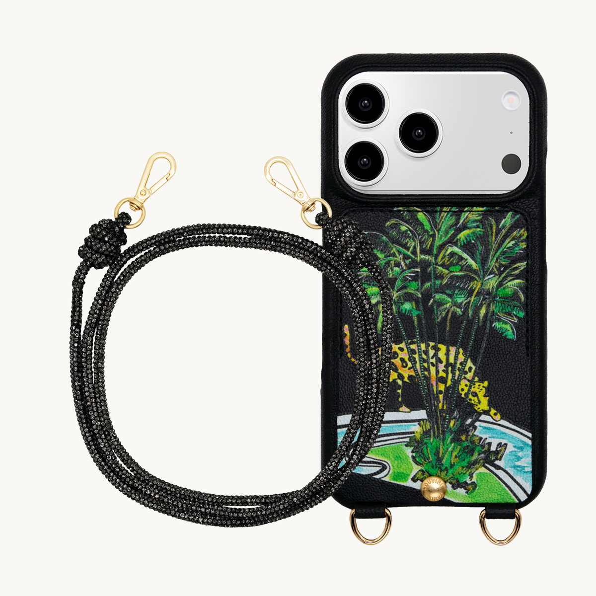 Coque iPhone LOU x FILIPE JARDIM Noir & Cordon KIM Noir