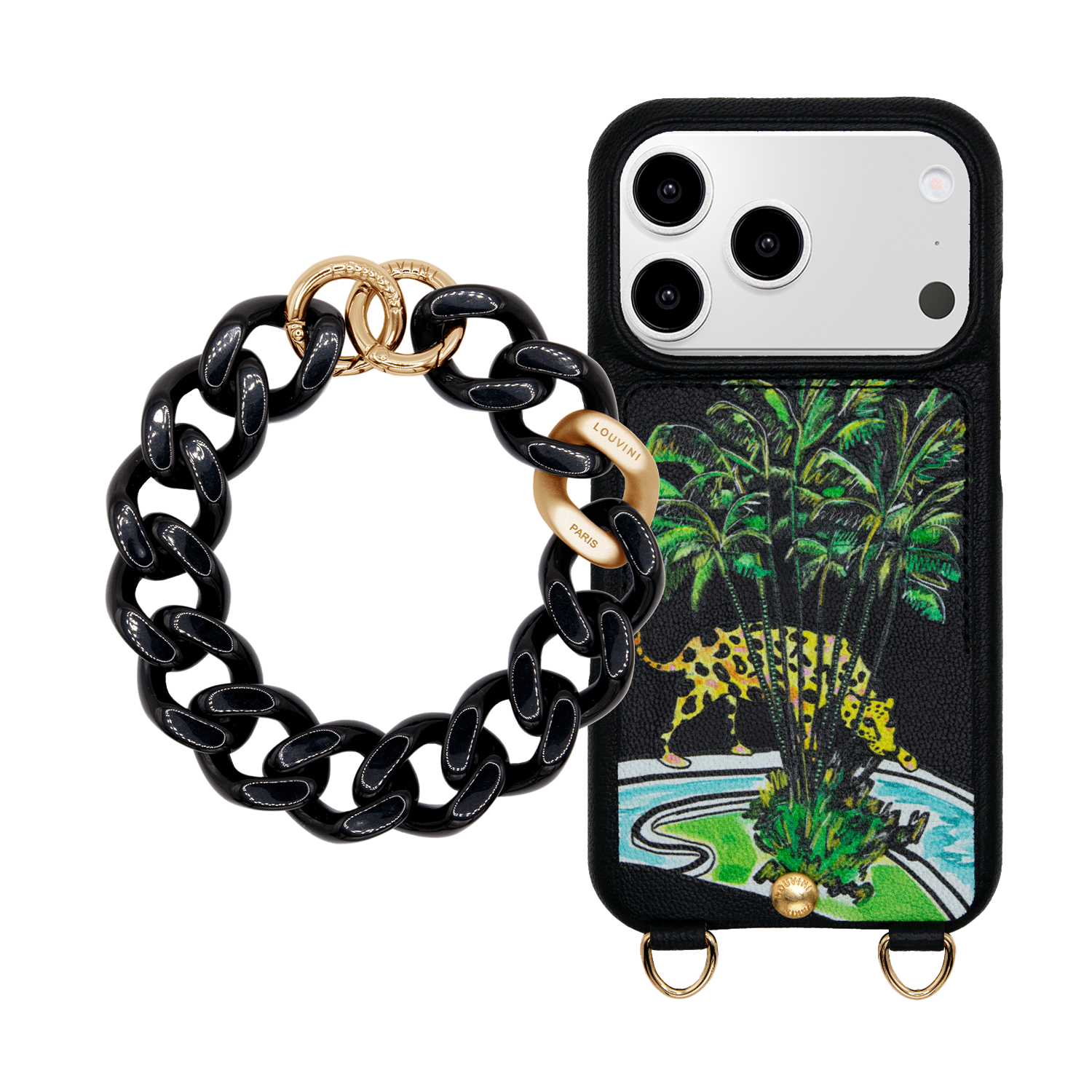 Coque iPhone LOU x FILIPE JARDIM Noir & bracelet PETIT ZOE Noir