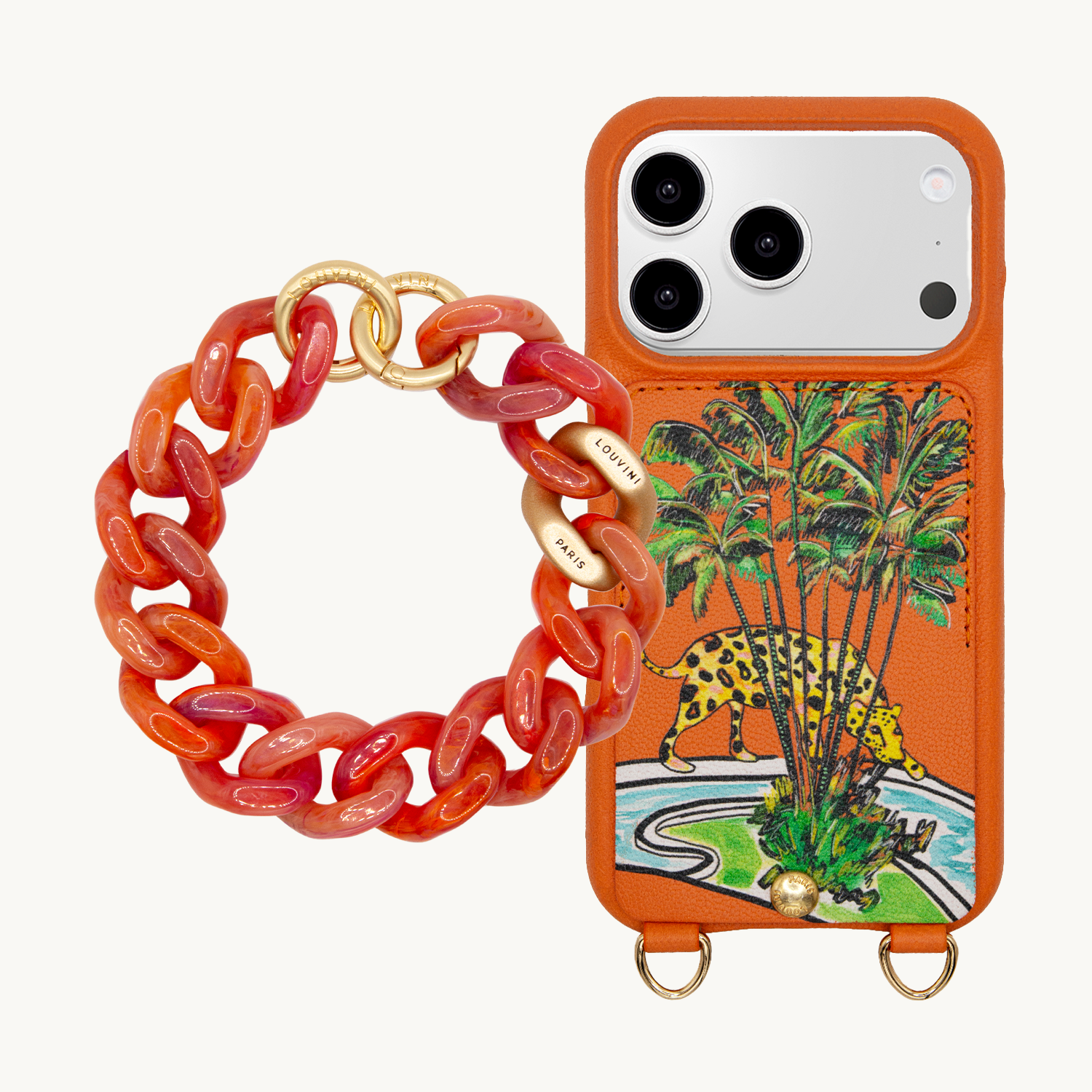 Coque LOU x FILIPE JARDIM Orange & bracelet PETIT ZOE Tropical